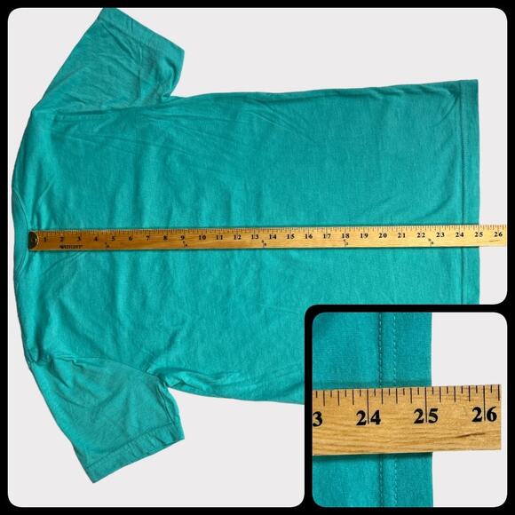 Bella Canvas MOTHER Tee Shirt Top Short Sleeve Crew Neck Turquoise Small - Picture 8 of 10